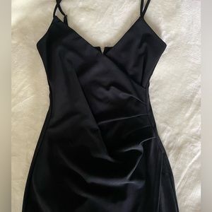 Black slit dress